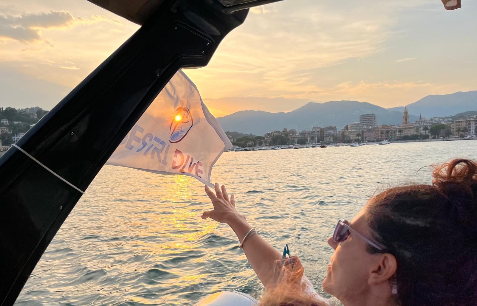 Italian Flag at Sunset